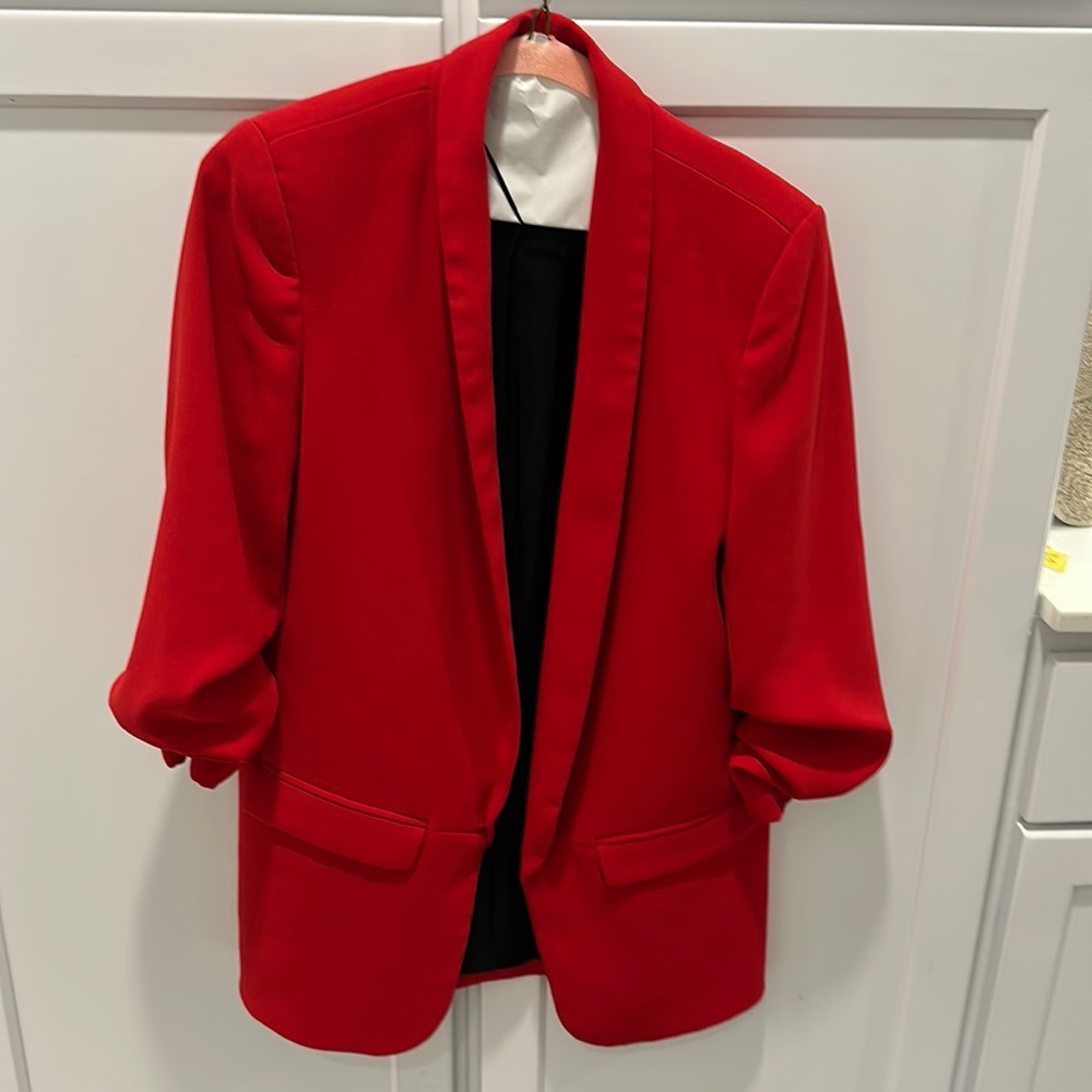 Zara Red Oversized Blazer